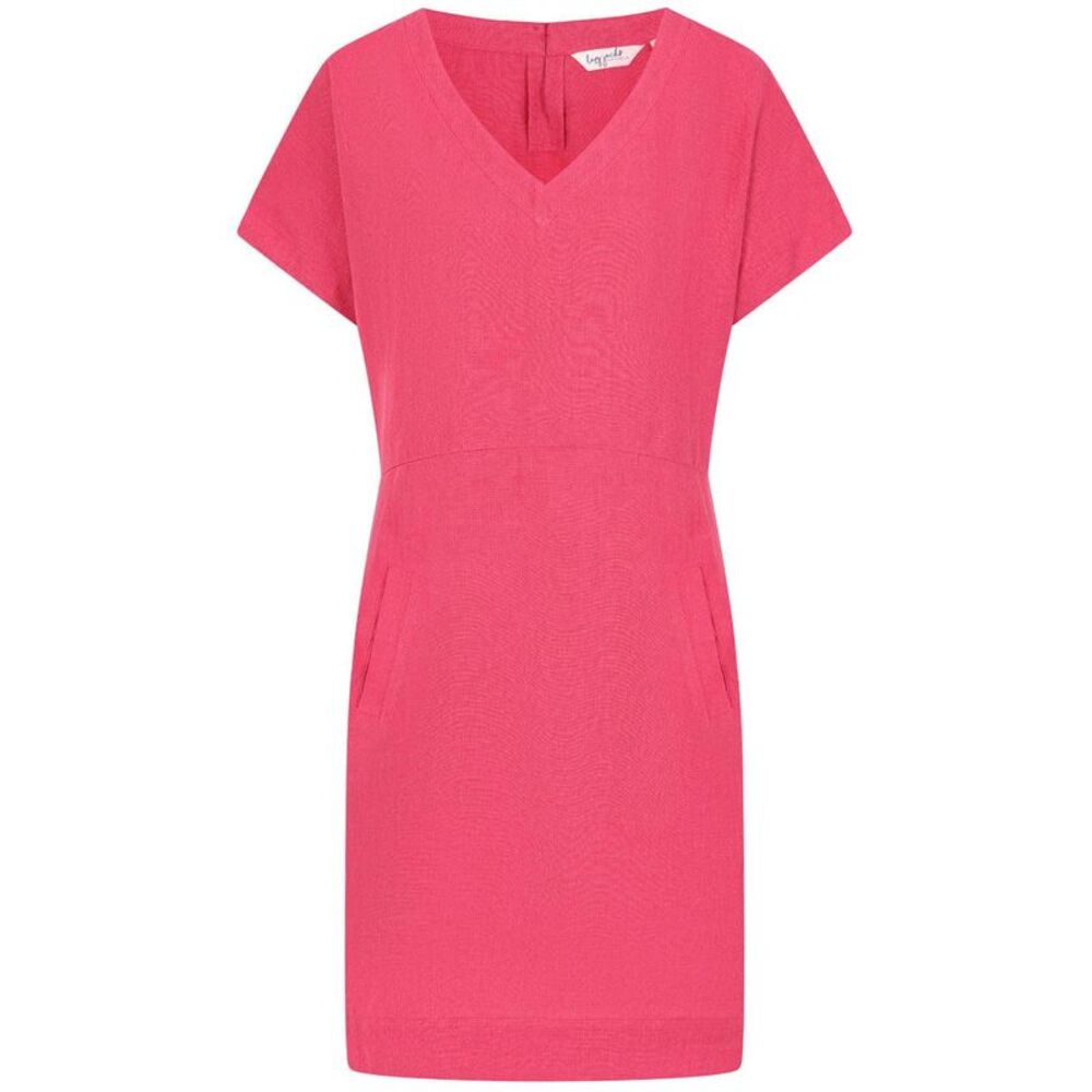 Lazy Jacks Womens/Ladies Linen Midi Dress / Cherry